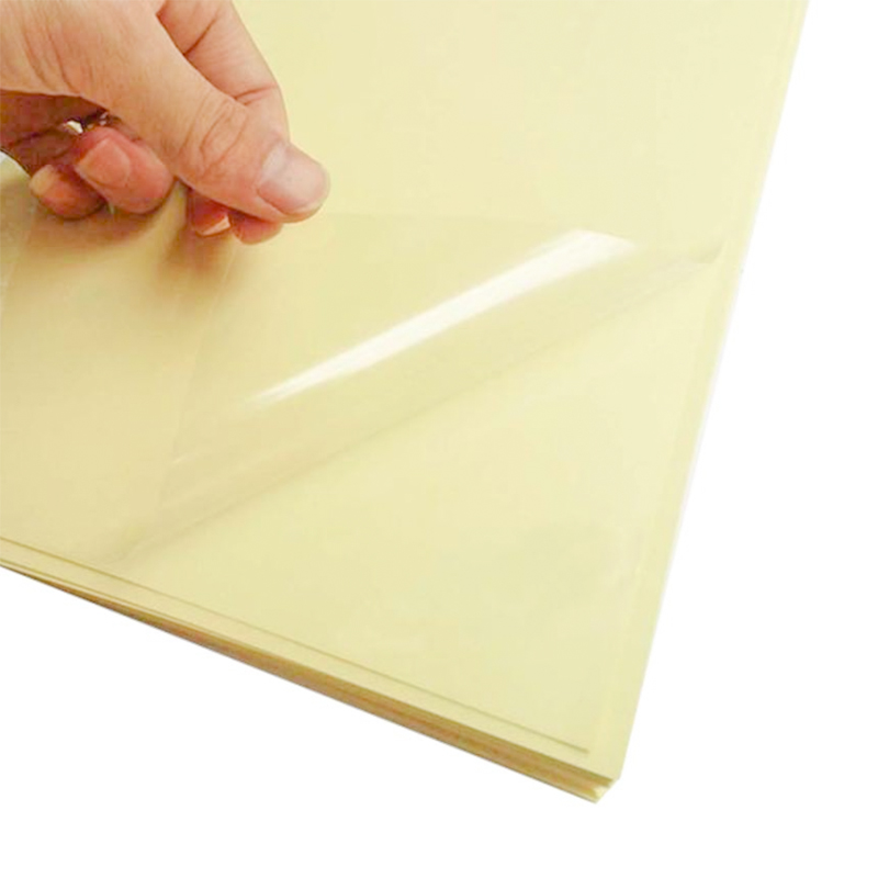 Adhésif UV transparent de film d'ANIMAL FAMILIER de 50um avec le revêtement blanc de glassine