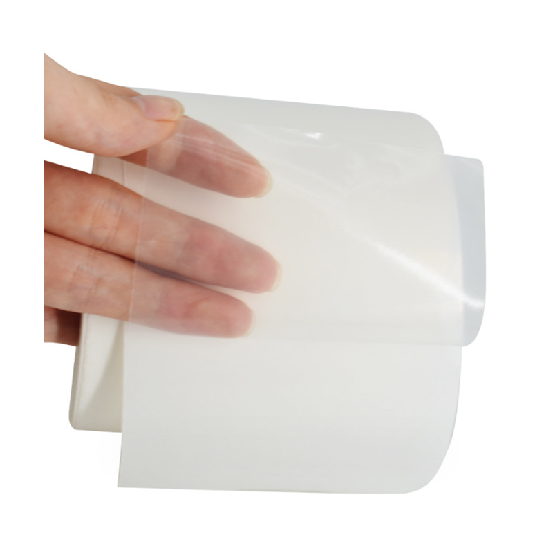 Film PET transparent 36um/colle amovible/doublure glassine blanche 60g