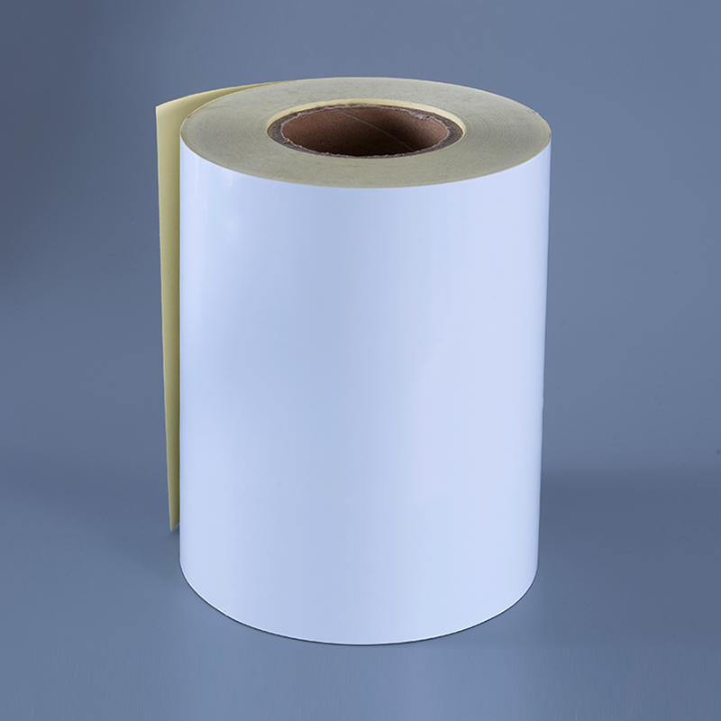 Film Polyester blanc brillant 50mic, étiquette auto-adhésive avec adhésif amovible, résistant à l'alcool et aux hautes températures