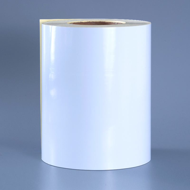 Film PET en Polyester blanc brillant 50mic, étiquette auto-adhésive avec solvant acrylique, rouleau Jumbo pour impression numérique