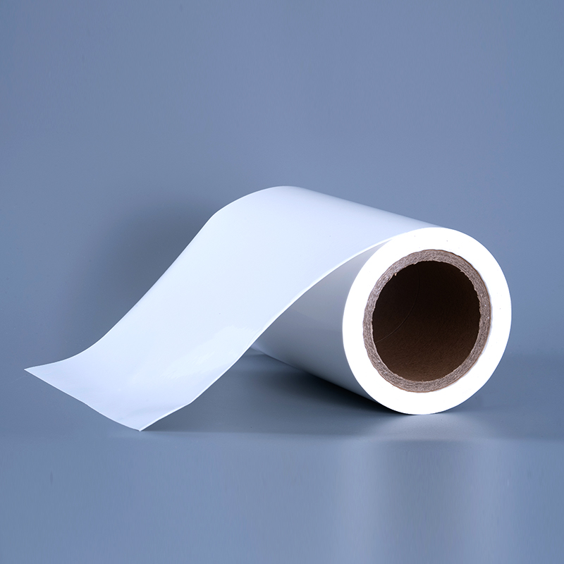 Matériaux d'étiquette de film vinyle PET brillant 25mic avec rouleau géant adhésif acrylique pour impression à jet d'encre