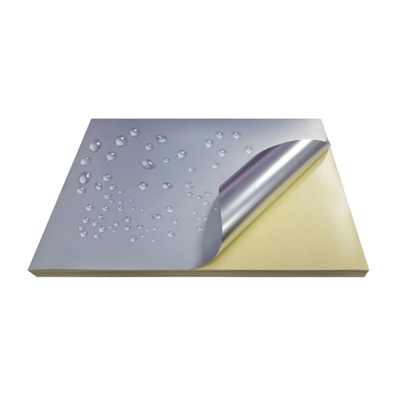 Matériaux d'étiquettes PET argent mat 50 microns avec adhésif solvant puissant et revêtement à base d'huile