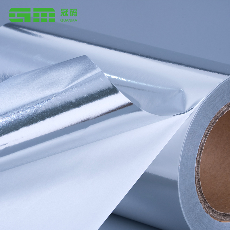 Rouleau géant de papier auto-adhésif PP argent brillant 50mic avec colle pour pneus